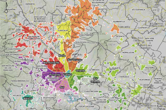 Zonificación del mercado de vivienda de Puebla